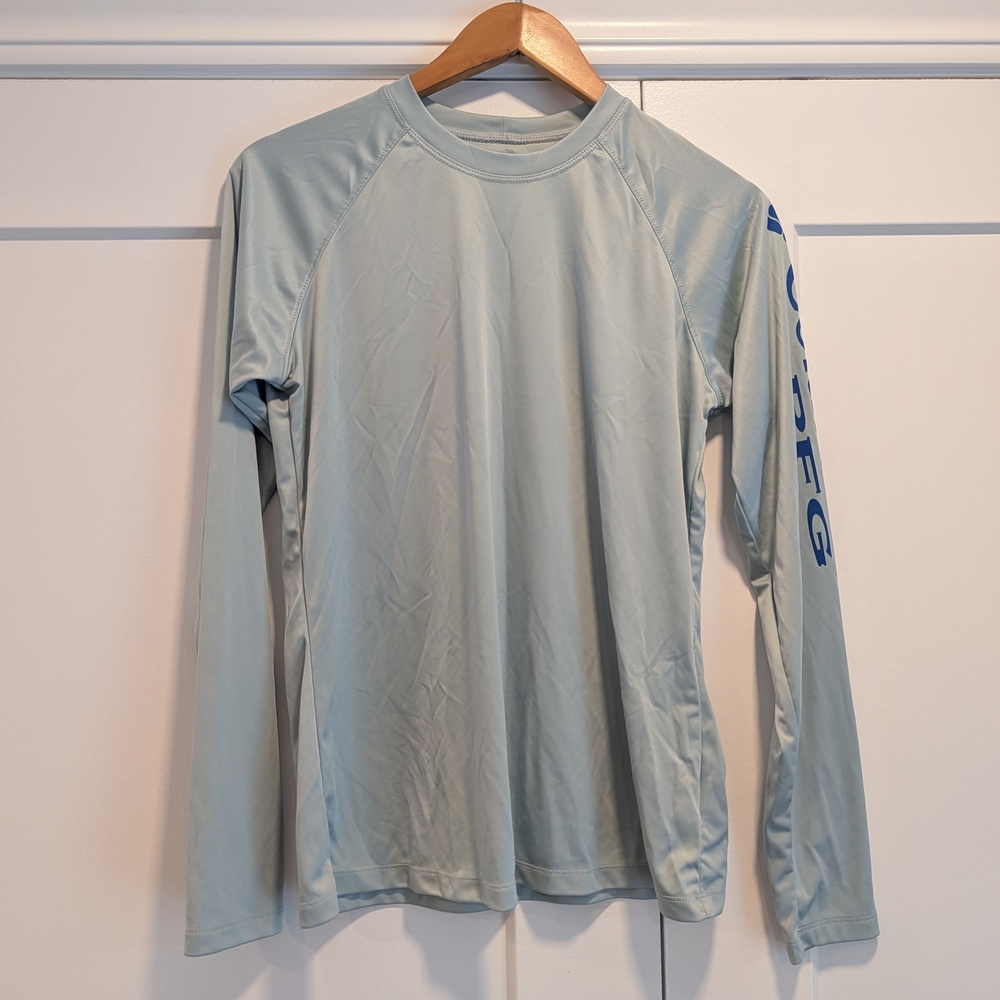 COLUMBIA PFG Men's Light Blue Long Sleeve Sports Tee Shirt Size Medium - Picture 2 of 8
